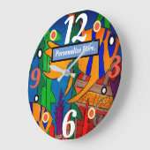Angelfish and Sunken Treasure Große Wanduhr (Winkel)