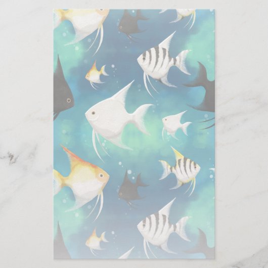 Angelfish Aquarium Pattern Briefpapier (Vorderseite)