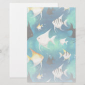 Angelfish Aquarium Pattern Briefpapier (Vorne/Hinten)