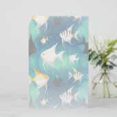 Angelfish Aquarium Pattern Briefpapier (Stehend Vorderseite)