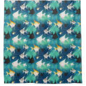 Angelfish Aquarium Pattern Duschvorhang (Vorderseite)