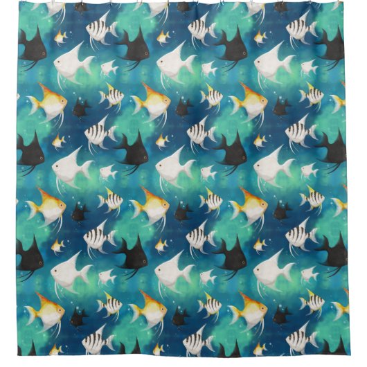 Angelfish Aquarium Pattern Duschvorhang (Vorderseite)