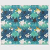 Angelfish Aquarium Pattern Geschenkpapier (Flach)