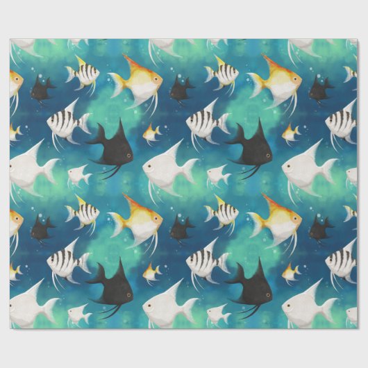 Angelfish Aquarium Pattern Geschenkpapier (Flach)
