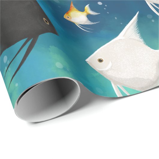 Angelfish Aquarium Pattern Geschenkpapier (Rolleneckpunkt)