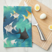 Angelfish Aquarium Pattern Geschirrtuch (Viertel Falte)