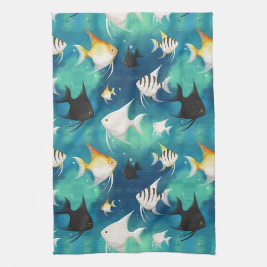 Angelfish Aquarium Pattern Geschirrtuch (Vertikal)