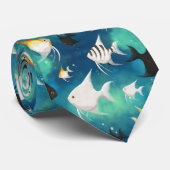 Angelfish Aquarium Pattern Krawatte (Gerollt)