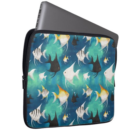 Angelfish Aquarium Pattern Laptopschutzhülle (Vorne Rechts)