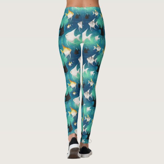 Angelfish Aquarium Pattern Leggings (Rückseite)