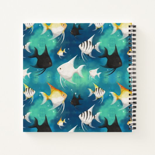 Angelfish Aquarium Pattern Notizblock (Rückseite)