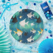 Angelfish Aquarium Pattern Pappteller (Party)