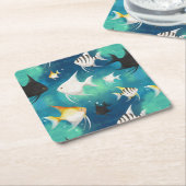 Angelfish Aquarium Pattern Rechteckiger Pappuntersetzer (angewinkelt)