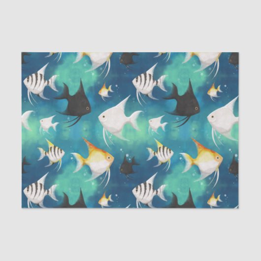 Angelfish Aquarium Pattern Seidenpapier (Vorderseite)