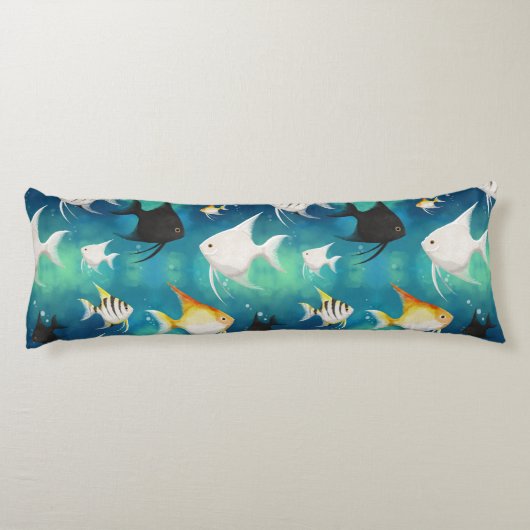 Angelfish Aquarium Pattern Seitenschläferkissen (Rückseite)