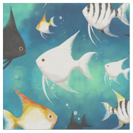 Angelfish Aquarium Pattern Stoff