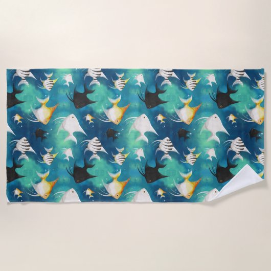 Angelfish Aquarium Pattern Strandtuch (Vorderseite)