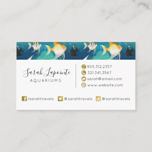 Angelfish Aquarium Pattern Visitenkarte (Rückseite)