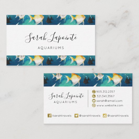 Angelfish Aquarium Pattern Visitenkarte (Vorne/Hinten)