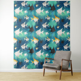 Angelfish Aquarium Pattern Wandteppich