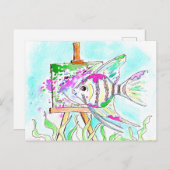 Angelfish Artist Painting Postkarte (Vorne/Hinten)