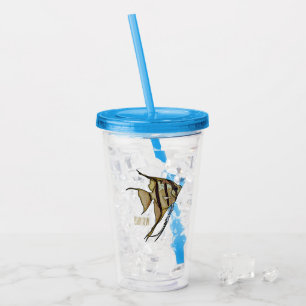 Angelfish Cartoon Illustration Acryltrinkbecher