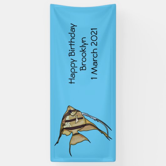 Angelfish Cartoon Illustration Banner (Vertikal)