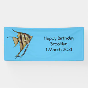 Angelfish Cartoon Illustration Banner
