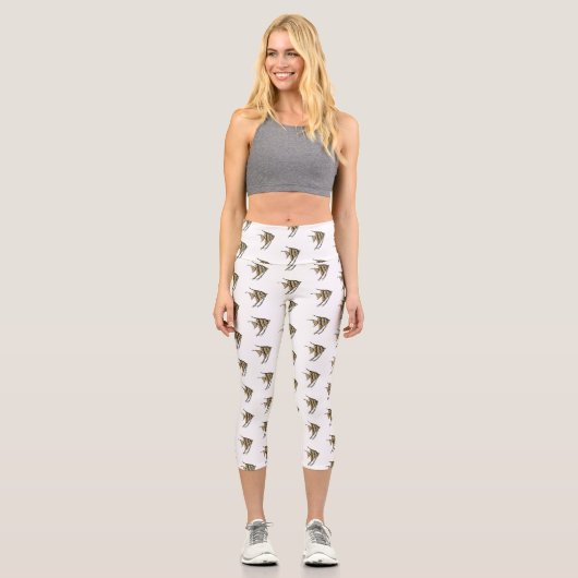 Angelfish Cartoon Illustration Capri Leggings (Vorderseite)