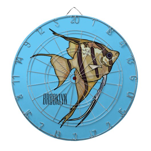 Angelfish Cartoon Illustration Dartscheibe (vorne)