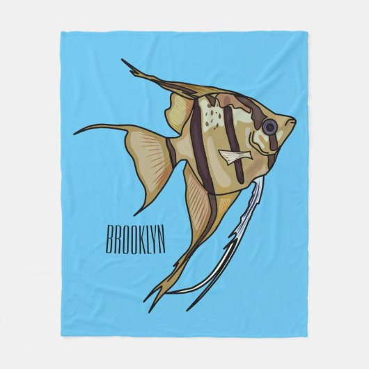 Angelfish Cartoon Illustration Fleecedecke (Vorderseite)