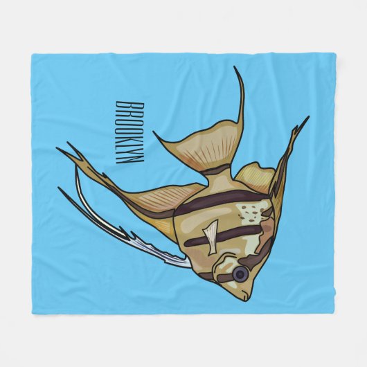 Angelfish Cartoon Illustration Fleecedecke (Vorderseite (Horizontal))