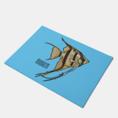 Angelfish Cartoon Illustration Fußmatte (Schrägansicht)