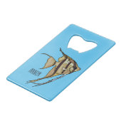 Angelfish Cartoon Illustration Geldbeutel Flaschenöffner (Rückseite Schrägansicht)
