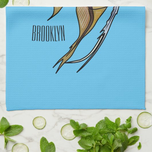 Angelfish Cartoon Illustration Geschirrtuch (Gefaltet)