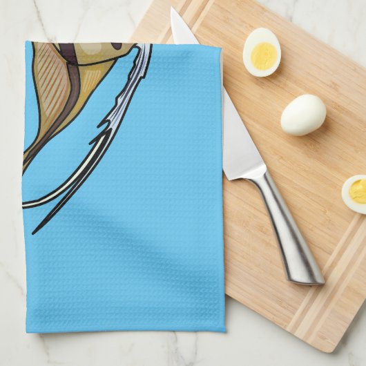 Angelfish Cartoon Illustration Geschirrtuch (Viertel Falte)