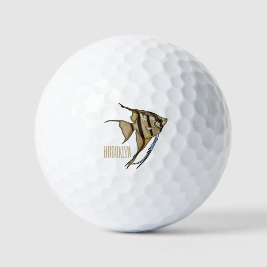 Angelfish Cartoon Illustration Golfball (Vorderseite)