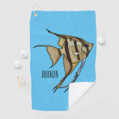 Angelfish Cartoon Illustration Golfhandtuch (Insitu)
