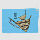 Angelfish Cartoon Illustration Golfhandtuch (Horizontal)