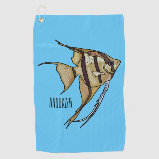 Angelfish Cartoon Illustration Golfhandtuch (Vorderseite)