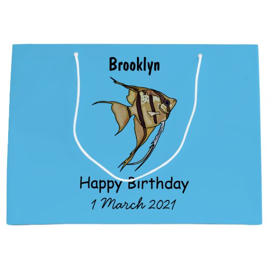Angelfish Cartoon Illustration Große Geschenktüte (Vorderseite)