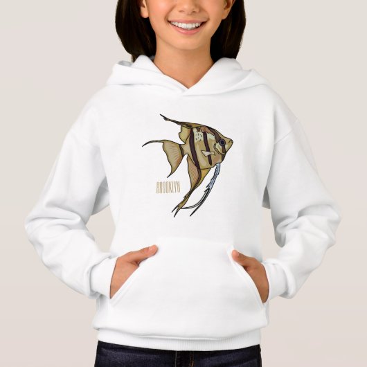 Angelfish Cartoon Illustration Hoodie (Vorderseite)