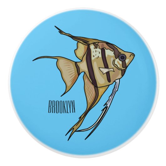 Angelfish Cartoon Illustration Keramikknauf (Vorderseite)