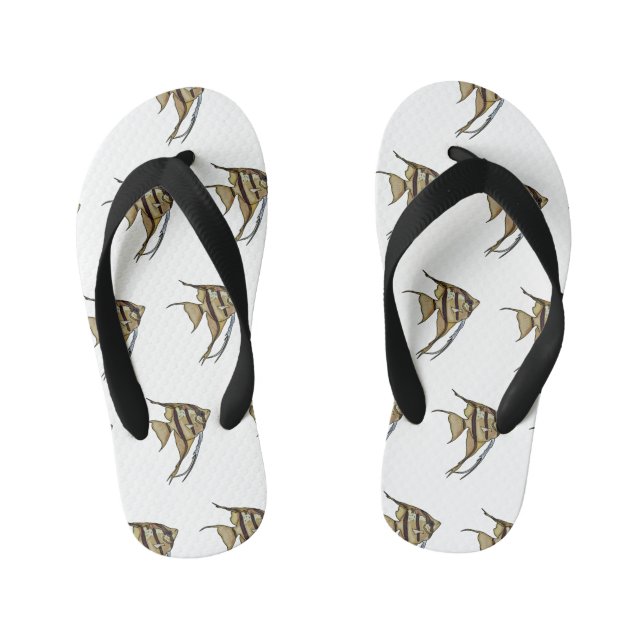 Angelfish Cartoon Illustration Kinderbadesandalen (Fußbett)