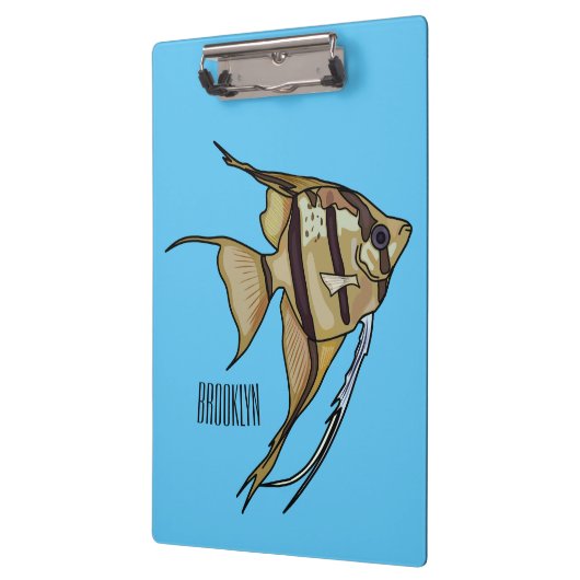 Angelfish Cartoon Illustration Klemmbrett (Links)