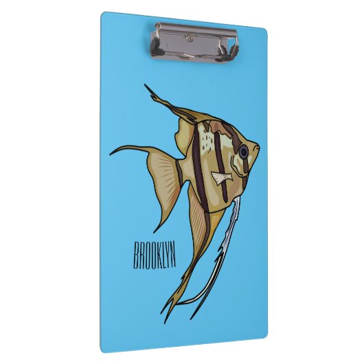Angelfish Cartoon Illustration Klemmbrett (Rechts)