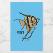 Angelfish Cartoon Illustration Lebensmitteletikett (Einzelnes Label)