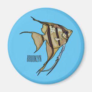 Angelfish Cartoon Illustration Magnet