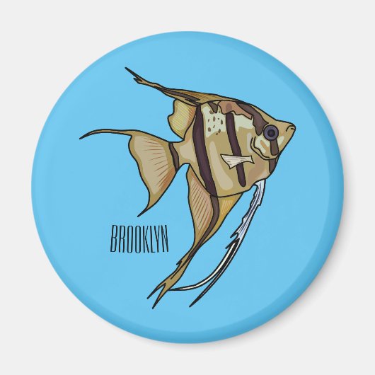 Angelfish Cartoon Illustration Magnet (Vorne)