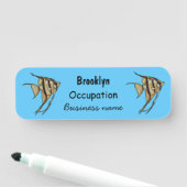 Angelfish Cartoon Illustration Namensschild (Beispiel)